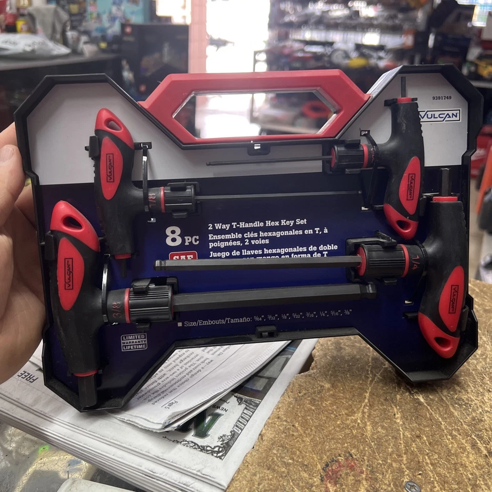 NEW MINTCRAFT 8 PC DELUXE T HANDLE SAE BALL END HEX ALLEN WRENCH SET 9391749 - Image 1 of 2