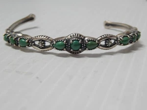 VINTAGE SOUTHWEST/NAVAJO INDISCHES STERLINGSILBER TÜRKIS ARMBAND 7 1/4" - Bild 1 von 6