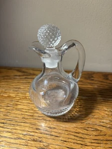 TEAR DROP PATTERN BY DUNCAN & MILLER GLASS OIL BOTTLE CRUET WITH STOPPER - Picture 1 of 9