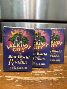 Riviera Las Vegas Playing Cards Vintage Sealed Never Opened Set Of 3 - Picture 1 of 4