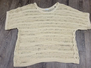 Zyia Active Damenpullover Hilton Head elfenbeinfarben Strick Fischnetz Oberteil Überwurf Large - Bild 1 von 4