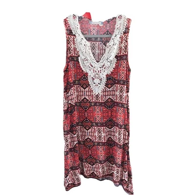 Vestido Chelsea & Violeta Boho Chic Encaje Corte Cuello Cambio Talla M Foto 1 de 4