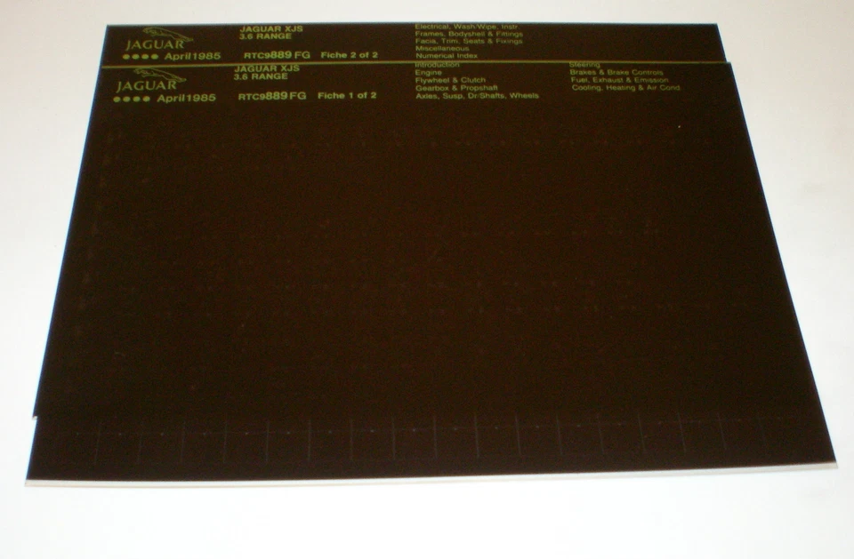 Microfiche Catalogo Ricambi Jaguar XJ-S 3.6 - Stand 04/1985 - Immagine 1 di 1
