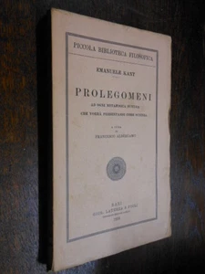 Prolegomeni E. Kant Laterza 1938 L8 ° - Imagen 1 de 4