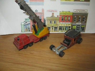 (2) VINTAGE DIECAST TOYS-Hot Wheels Stagefright  1977 & TOOTSIE TOYS CRANE TRUCK - Imagem 1 de 4