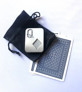 Queen Of Diamonds Poker Card Guard Protector, With Storage Bag - Picture 1 of 2