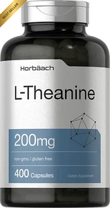 Horbaach L-Theanine 200mg 400 Capsules Value Size - Picture 1 of 12