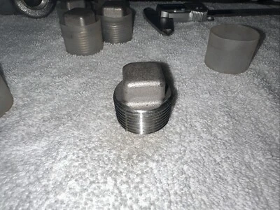 1” (MNPT) Square Head Plug 304 Stainless Steel - Image 1 of 4