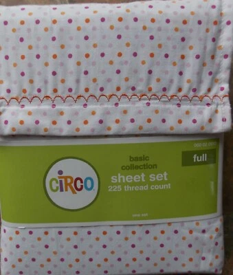 Circo 4 шт. в горошек полный комплект простыней ~ новый розовый оранжевый фиолетовый девочек - Изображение 1 из 2