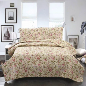 3 Pieces Plaid Printed Reversible Bedspread/Quilt Set Coverlet Queen/King Size - Picture 1 of 69