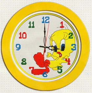 "TweetyBird" 11CT Simple Clock cross stitch kits -38cm*38cm-good for beginner - Bild 1 von 2