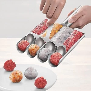 4-in-1 Stainless Steel Meatball Maker Tool - Professional Meatball Scoop & Mold - Picture 1 of 7