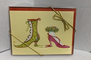 Dept 56 Christmas Krinkles Patience Brewster 10 Greeting Cards  Shoes NEW