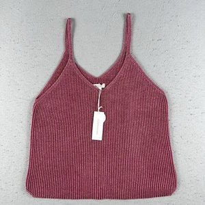 Outerknown Tank Top Women’s Large Red Knit Cotton V Neck Sleeveless - Picture 1 of 16