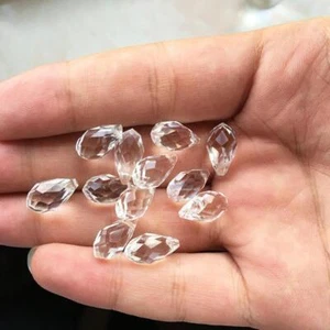 100pcs 12x6mm Teardrop Crystal Pendant Prism Faceted Bead Hanging Parts Wedding - Picture 1 of 8
