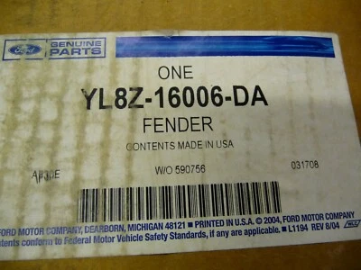 Новое оригинальное переднее крыло водителя Ford YL8Z-16006-DA Ford Escape 2001-2007 от оригинального производителя - Изображение 1 из 4