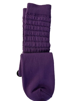 HUE Womens Socks Diamond Quilted Cuffed Feminine Solid Purple - Image 1 of 2