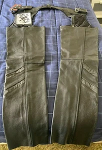 Women's Size Sm Full Grain Leather Motorcycle Chaps Moto by ryda First Classics  - Imagen 1 de 10