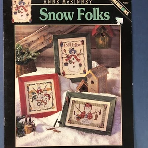 Snow Folks modello punto croce Anne McKinney dimensioni inverno pupazzi di neve pesca - Foto 1 di 9