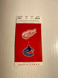 10-10-05 Vancouver Canucks vs Detroit Red Wings Joe Louis Arena Ticket Stub - Picture 1 of 1