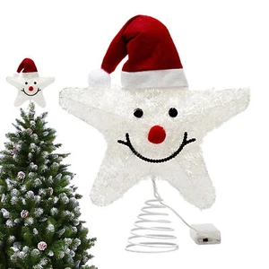 Christmas Tree Star Topper with Lights 10-inch Golden Star Tree Toppers - Picture 1 of 11