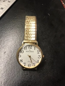 DAVID JORDAN Watch w/ Hebrew Numerals Quartz - White w/ Gold  - Picture 1 of 4