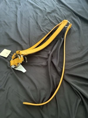 RALPH LAUREN Vachetta Cuero Media Luna Junta Tórica Ecuestre TRI-CORREA Cinturón Cintura Si Foto 1 de 2