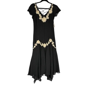 S.L. Fashions NWT Sz 8 Whimsy Fairy Dress 3D Floral Beaded Handkerchief Titanic - Picture 1 of 13