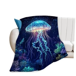 Blanket Gifts Coral Throw Blankets for Girls Boys Women Men 50"x40" Jellyfish - Picture 1 of 8