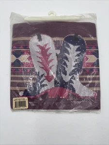 Vintage 90s Western Rodeo Cowboy Boots Graphic T Shirt Novelty Single Stitch - Picture 1 of 6