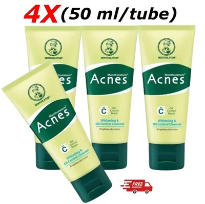 4X Mentholatum Acne Whitening & Oil Control Cleanser Facial Bright Skin Reduce R - Image 1 of 4