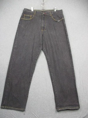 Pantalones de mezclilla Kani dorados para hombre 38x34 negros pierna recta graffiti bolsillos traseros Foto 1 de 4