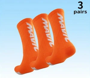 Pack Of 3 Mavic Mountain Bike/Road Racing "MAVIC" Cycling Socks Orange Size 7-10 - Imagen 1 de 3