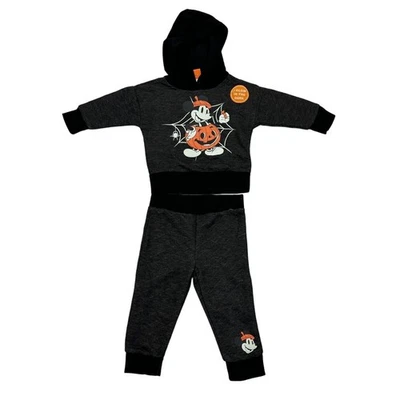 Disney Bebé Mickey Mouse Halloween Brilla en la Oscuridad Sudadera con Capucha Jogger Set 12M Foto 1 de 4