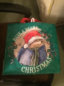 PADDINGTON BEAR HAVE A BEARY CHRISTMAS LARGE CANVAS GIFT BAG  BIRTHDAY PRESENTS - Picture 1 of 1