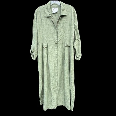 Women's Vintage Flax by Jeanne Englehart Maxi Dress Long Sleeve 100% Linen Sz S - Image 1 of 4
