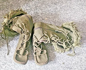Moda In Pelle Vinage grüne Wildlederstiefel mit Fellfutter – UK-Größe 4 - Bild 1 von 7