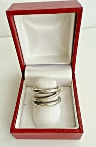 TIFFANY & CO. STERLING SILVER 925 VINTAGE ZIG ZAG BAND RING - Picture 1 of 8