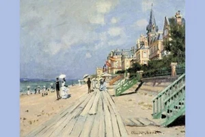 The Boardwalk at Trouville Claude Monet Poster Print - Picture 1 of 1