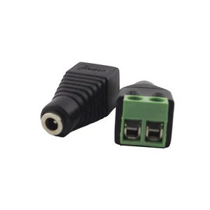 1x CCTV 3.5mm x 1.35mm Female Jack TO AV Screw Terminal Video AV Balun Connector - Picture 1 of 5
