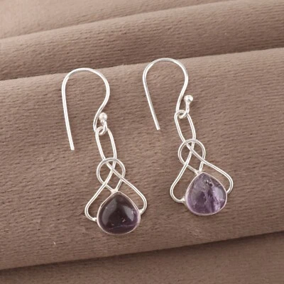 Ametrine Gemstone 925 Sterling Silver Handmade Trendy Drop Earrings Jewelry Gift - Image 1 of 4