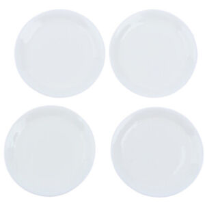 4x 1:12 Dollhouse Miniatures White Round Dishes Plate Kitchen Accessories Toy_zk