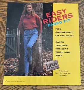 Lee Riders Women’s Blue Jeans 1991 Print Magazine Ad Poster Beautiful Model - Picture 1 of 2
