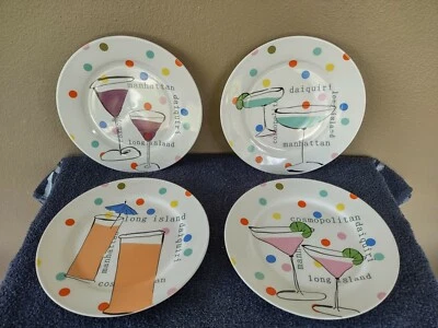 Juego de 4 platos de ensalada Rosanna "cócteles modernos" 8" Foto 1 de 4