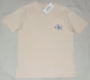 Calvin Klein Jeans Boys' 100% Cotton Pocket T-Shirts Silver Peony S (8) New - Picture 1 of 4