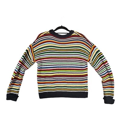 Lumiere радуга в полоску женщин вязаный свитер воздушный шар рукава хлопок маленький - Изображение 1 из 4