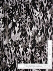 Fire Flame Fabric Gray Black Headgear Flames Cotton by Fabriquilt 30" Length