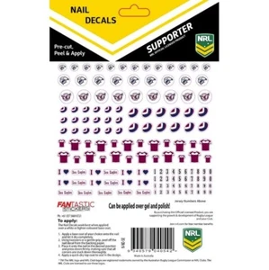 620416 MANLY SEA EAGLES NRL TEAM COLOURED FINGER NAIL ART DECAL STICKER - Bild 1 von 2
