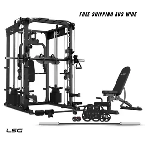 LSG GRK200 10-in-1 Smith Machine Power Rack Home Gym + Leg Press & Crossover - Picture 1 of 8