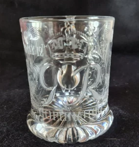 Rare George VI Coronation Engraved Crystal Beaker Dated 1937 - superb engraving - Picture 1 of 21